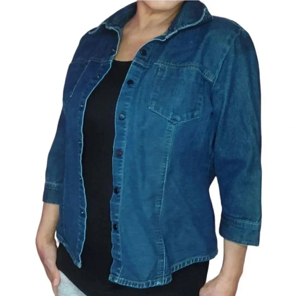 Willi Smith Womens Shacket Blouse Button Up Size Large - Picture 5 of 15